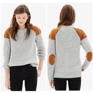 NWOT Madewell Uphill Sweater with Leather Accents